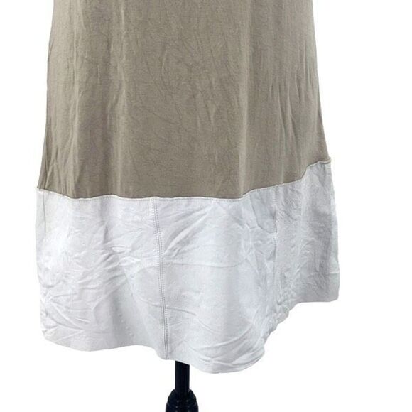 Bailey 44 Womens Sleeveless Leather Bottom Colorblock Horizon Dress Taupe Medium - Picture 3 of 8